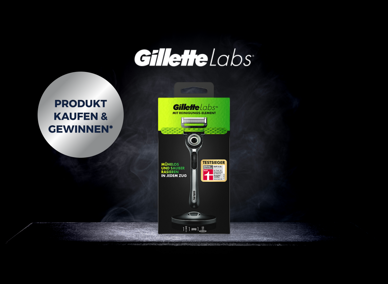 Gillette Labs Produkte kaufen und die Chance auf einen Gewinn sichern